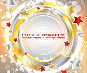 Music disco party flyer design vector material 06
