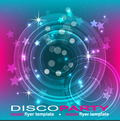 Music disco party flyer design vector material 08