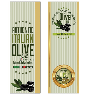 Olive oil vertical banner vector 02