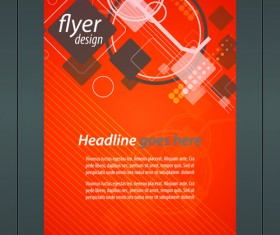 Orange style flyer design vector material 05