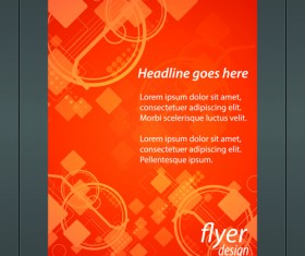 Orange style flyer design vector material 07
