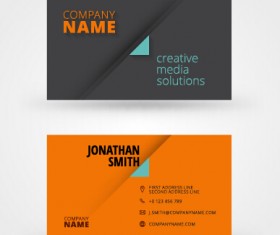 Orange with black business card vector