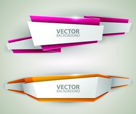 Origami colored banner graphics vector 01
