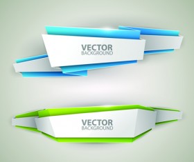 Origami colored banner graphics vector 02