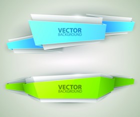 Origami colored banner graphics vector 03