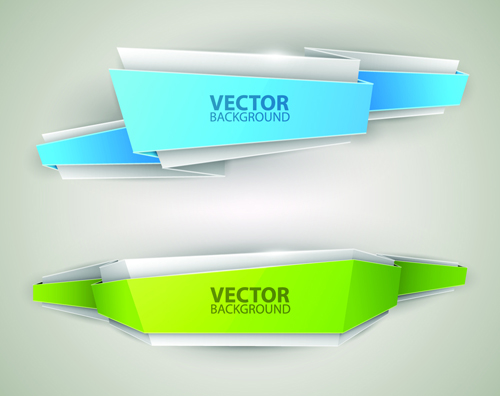 Origami colored banner graphics vector 03