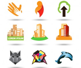 Original design colored logos vector material 02