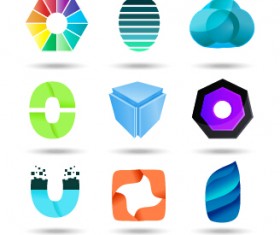 Original design colored logos vector material 03