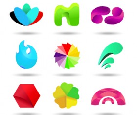 Original design colored logos vector material 04