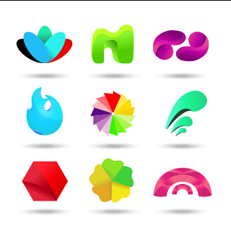 Download Original design colored logos vector material 04 free download