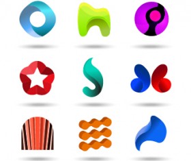 Original design colored logos vector material 07