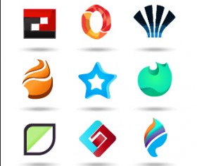 Original design colored logos vector material 08