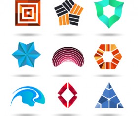 Original design colored logos vector material 09