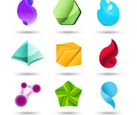 Original design colored logos vector material 10