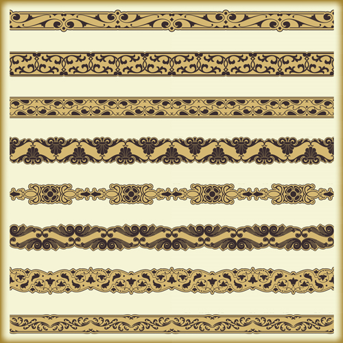 Ornament pattern borders vector material 04