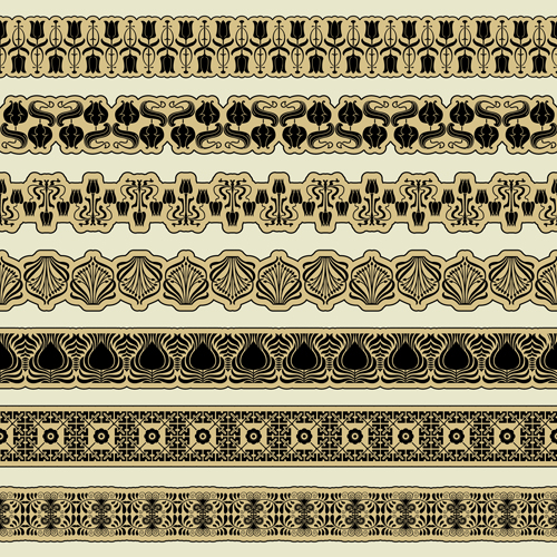 Ornament pattern borders vector material 05