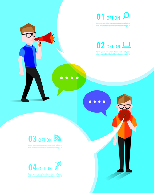 People with speech bubbles business template vector 03