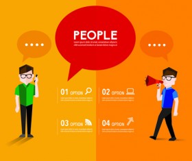People with speech bubbles business template vector 04
