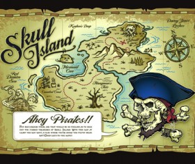 Pirates adventures Maps vector material 01