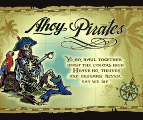 Pirates adventures Maps vector material 02