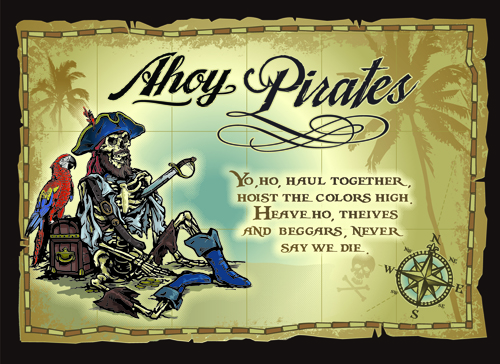 Pirates adventures Maps vector material 02