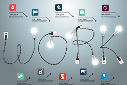 Power supply with light bulb creative business template 02