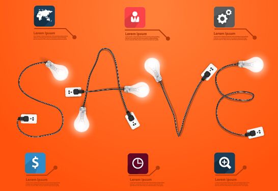 Power supply with light bulb creative business template 08
