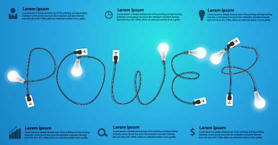 Power supply with light bulb creative business template 09