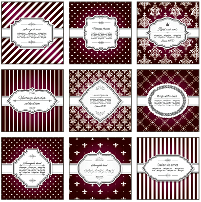 Qrnate background with frames vector material