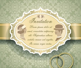 Qrnate floral pattern wedding invitations vector 02