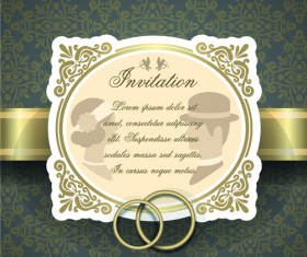 Qrnate floral pattern wedding invitations vector 04