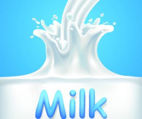Quality milk advertising poster splashes style vector 01