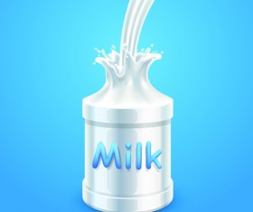 Quality milk advertising poster splashes style vector 02