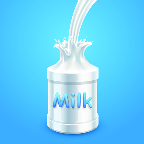 Quality milk advertising poster splashes style vector 02