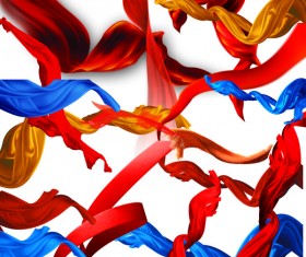 Realistic colored ribbon psd graphics