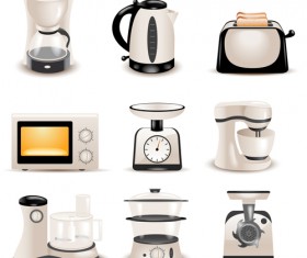 Realistic household appliances vector illustration 02