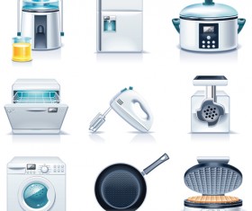 Realistic household appliances vector illustration 05