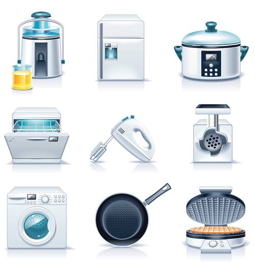 Realistic household appliances vector illustration 05