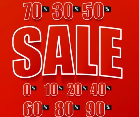Red style price sale background vector