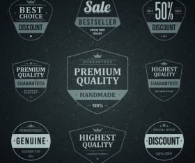 Retro dark sale labels vector material 01