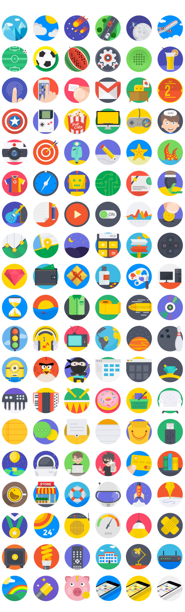 Round cute app icons psd set