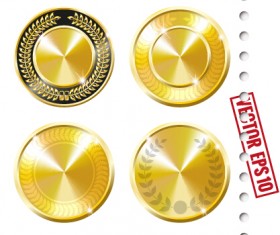 Shiny blank gold medal vector