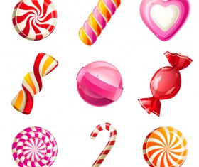 Shiny colored sweet icons vector