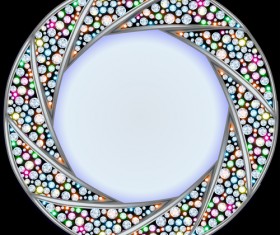 Shiny diamonds frame vector background art 02