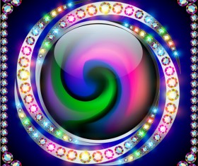 Shiny diamonds frame vector background art 03