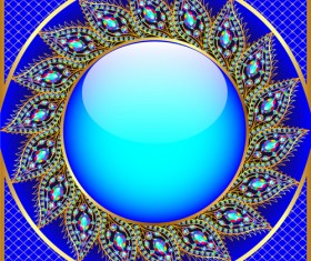 Shiny diamonds frame vector background art 05