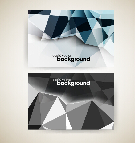 Shiny geometric shapes business cards vector 01