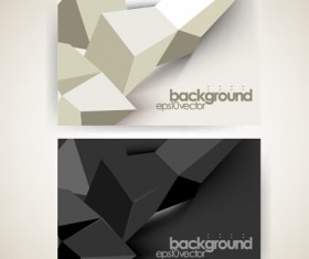Shiny geometric shapes business cards vector 02