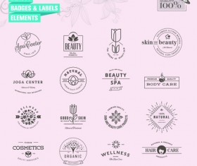Simple badges and labels elements design vector 04