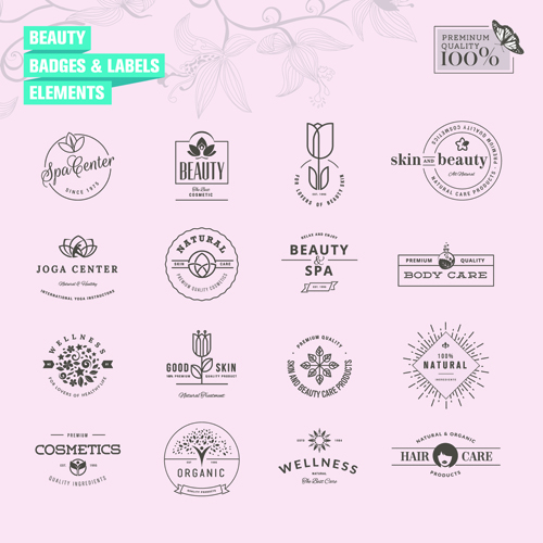 Simple badges and labels elements design vector 04